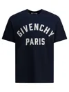 Givenchy Navy Short-sleeved T-shirt With Logo In Blue