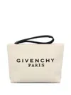 Givenchy Canvas Rectangular Clutch Bag With Wrist Strap In White