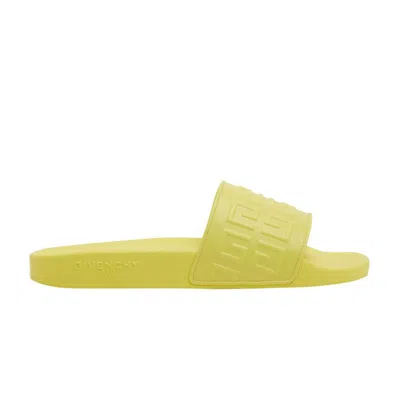 Pre-owned Givenchy Slide '4g - Fluo Yellow' | Men's Size 42