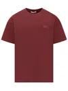 Givenchy Logo Crewneck T-shirt With Short Sleeves In Burgundy