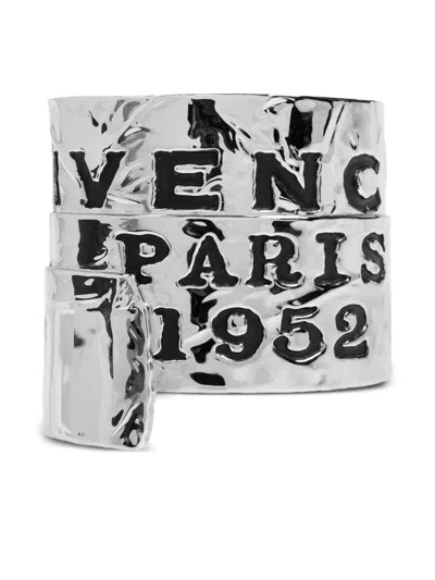 Givenchy Tape Textured Metal Cuff Bracelet