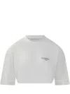 Givenchy Cropped Fit T-shirt In Cotton With Stamp Print Clothing In White