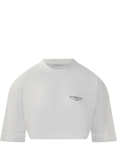 GIVENCHY GIVENCHY GIVENCHY WHITE CROPPED T-SHIRT