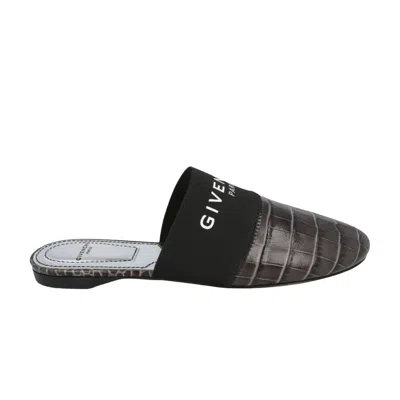 Pre-owned Givenchy Wmns Croc Embossed Bedford Mule 'storm Grey' | Women's Size 35