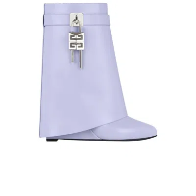 Pre-owned Givenchy Wmns Shark Lock Biker Ankle Boot 'lavender' | Purple | Women's Size 42