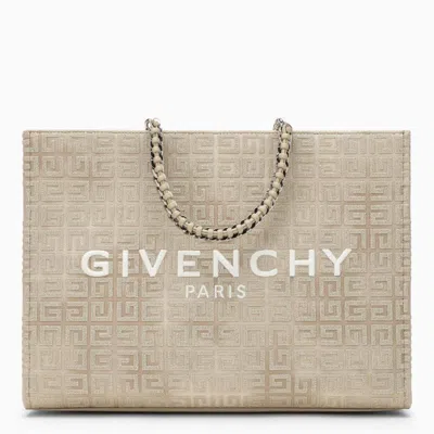 Givenchy Glamorous Gold Canvas Medium Tote Handbag For Women In Silver