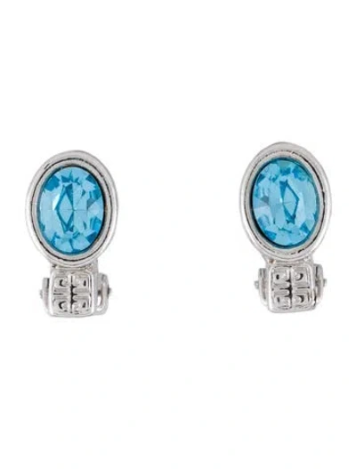 Pre-owned Givenchy Glass Clip On Earring In Blue