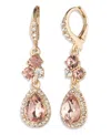 Givenchy Glass Stone Double Drop Earrings In Gold