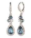 Givenchy Glass Stone Double Drop Earrings In Silver