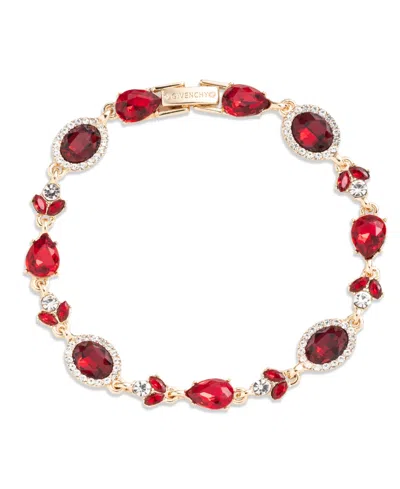 Givenchy Glass Stone Gold-tone Drama Multi Flex Bracelet (also In Silver-tone) In Red