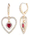 Givenchy Glass Stone Gold-tone Heart Orbital Earrings (also In Silver-tone) In Gold