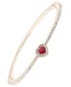 Givenchy Glass Stone Gold-tone Or Silver-tone Heart Bangle Bracelet In Gold