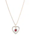 Givenchy Glass Stone Gold-tone Siam Heart Pendant Necklace In Red