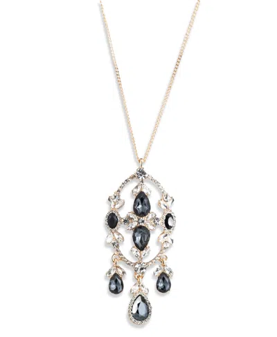 Givenchy Glass Stone Gold-tone Slider Pendant Necklace In Black