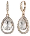 Givenchy Glass Stone Open Pave Pear Drop Earrings In Gold