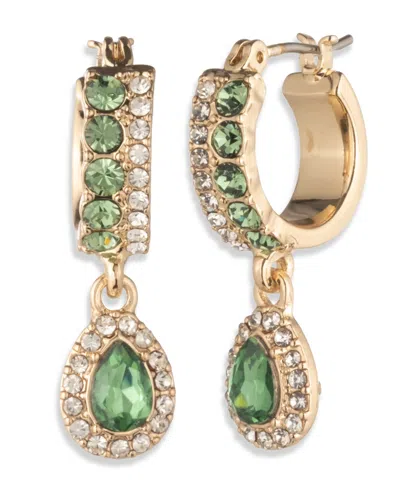 Givenchy Glass Stone Pierced Post Hoop Drop Earrings In Green