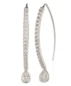 Givenchy Glass Stone Threader Pierced Earrings In White