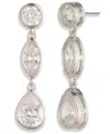 Givenchy Glass Stone Triple Drop Pierced Earrings In Metallic