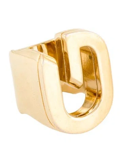 Pre-owned Givenchy G-link Signet Ring In Multi
