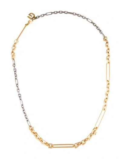 Pre-owned Givenchy G-link Two Tone Chain Necklace, 20" In Multi