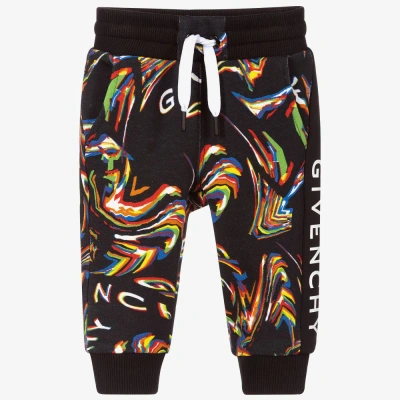 Givenchy Glitch Logo Baby Joggers In Black