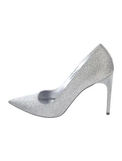 Pre-owned Givenchy Glitter Glitter Accents Pumps In Silver