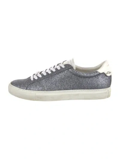 Pre-owned Givenchy Glitter Graphic Print Sneakers In Blue