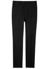 Givenchy Slim Fit Tailored Pants In Wool With Satin In Black