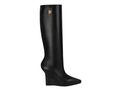 Pre-owned Givenchy Glock Kneehigh Wedge Boots (women's) Sneakers In Black