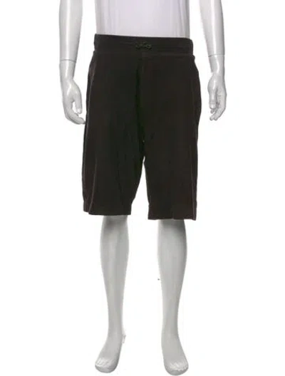 Pre-owned Givenchy Goat Leather Jogger Shorts In Black