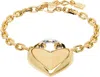 Givenchy Heart Lock Pendant Bracelet In 711-golden/silvery