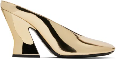 Givenchy Gold Sculpted Mules In Neutral