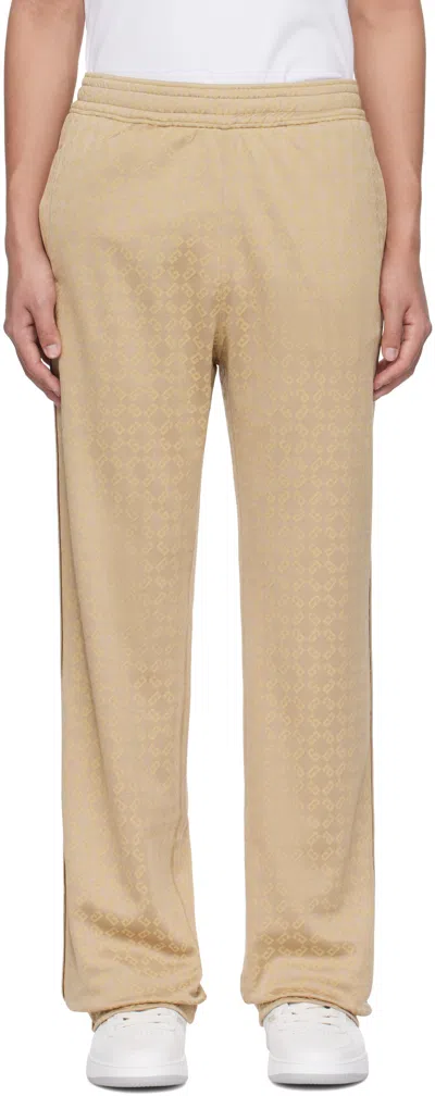 Givenchy Gold Shiny Monogram 72 Jacquard Sweatpants In 277-beige Cappuccino