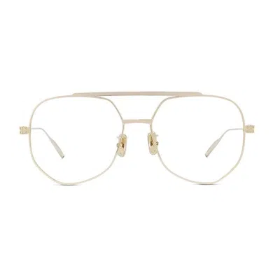 Givenchy Gold Square Full Rim Eyeglasses