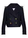 Givenchy Gold-tone Button Wool Jacket In Blue