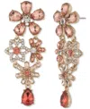 Givenchy Gold-tone Crystal & Stone Flower Chandelier Earrings In Orange