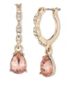 Givenchy Gold-tone Crystal Charm Pave Scalloped Hoop Earrings In Orange