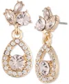Givenchy Gold-tone Crystal Drop Earrings In Pink