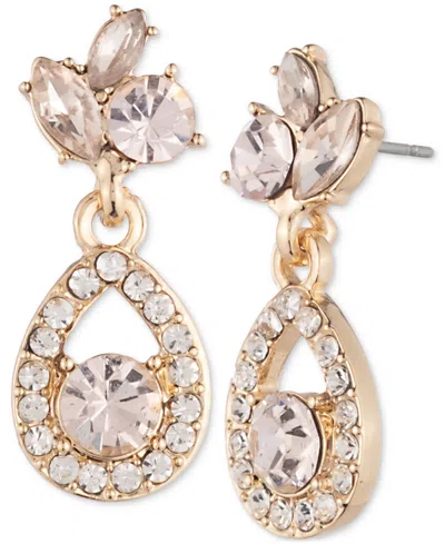 Givenchy Gold-tone Crystal Drop Earrings In Pink