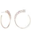 GIVENCHY GOLD-TONE CRYSTAL FRONTAL HOOP EARRINGS, 1"