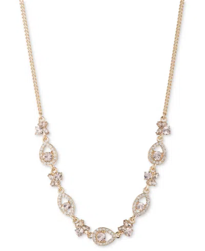 Givenchy Gold-tone Crystal Frontal Necklace In Pink