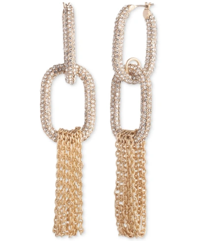 Givenchy Gold-tone Crystal Pave Chain Statement Earrings In White