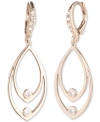 GIVENCHY GOLD-TONE CRYSTAL PAVE OPEN DROP EARRINGS