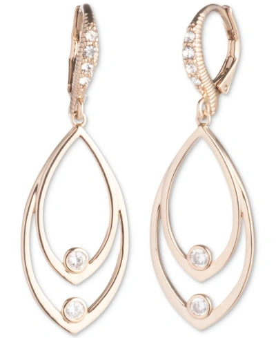 Givenchy Gold-tone Crystal Pave Open Drop Earrings In White