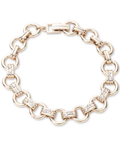 Givenchy Gold-tone Crystal Round Link Flex Bracelet In Crystal Wh