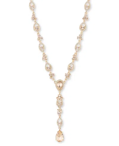 Givenchy Gold-tone Crystal Y Necklace In Pink