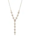 Givenchy Gold-tone Cubic Zirconia Lariat Necklace, 16" + 3" Extender In White