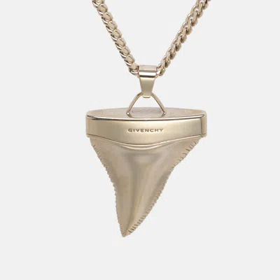 Pre-owned Givenchy Gold Tone Metal Shark Tooth Pendant Necklace