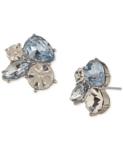 Givenchy Gold-tone Mixed Crystal Cluster Stud Earrings In Turq,aqua