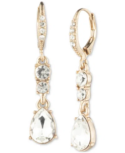Givenchy Gold-tone Mixed Crystal Linear Drop Earrings
